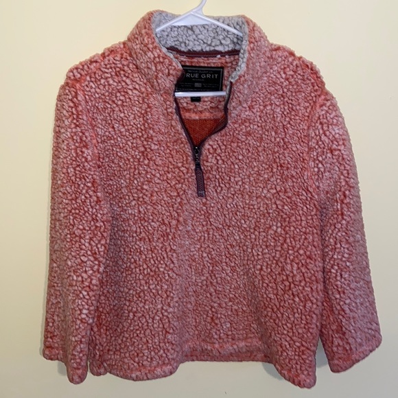 True Grit Jackets & Blazers - True Grit peach sherpa quarter zip size:m